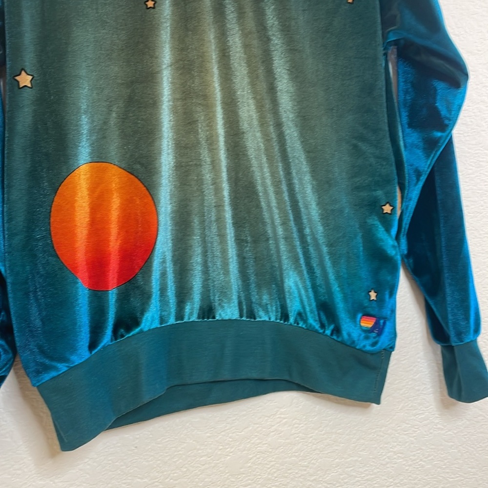 Aviator Nation celestial sun galaxy velvet crew size unisex M rare! - Picture 2 of 5